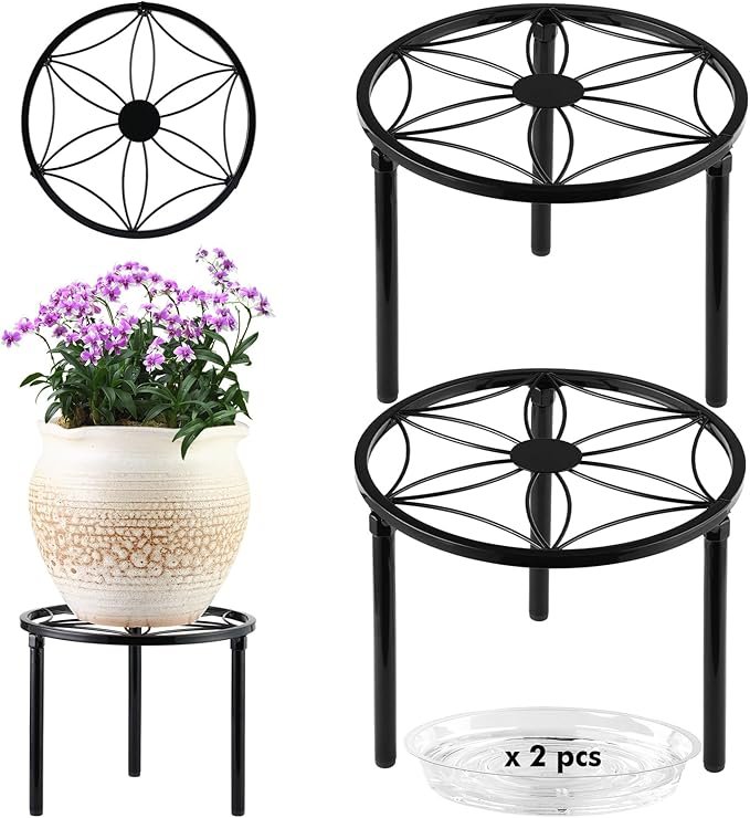 4 Packs 9 inches Metal Plant Stand-3